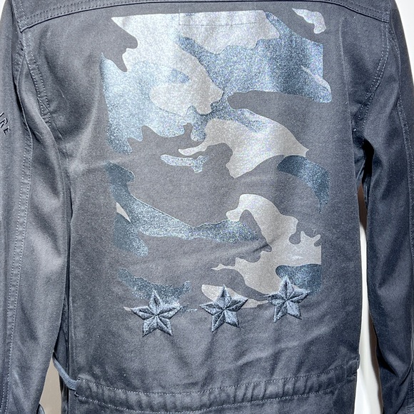 Zadig & Voltaire Black Cotton Military Style Jacket w Embroidery Size Small - Picture 5 of 16